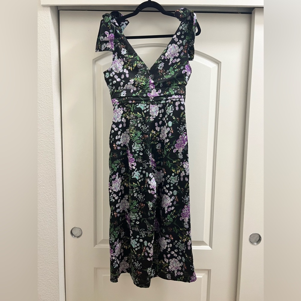 NWT Anthropologie Foxiedox Bow Shoulder Wide Leg Floral Jumpsuit - Picture 6 of 12